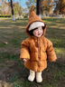 G.duck兒童羽絨服冬季男童外套白鴨絨保暖小精靈女寶寶面包服 南瓜色 正碼正拍 90 cm 充絨量 曬單實(shí)拍圖