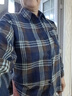 LOVER RUCCI法國格子襯衫女長(cháng)袖春秋款寬松中長(cháng)款磨毛棉布襯衣打底衫上衣外套 藍色格子 2XL建議140-160斤】 曬單實(shí)拍圖