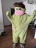 伊林躍毛毛大嘴怪連體睡衣女冬季加絨加厚保暖抽象丑萌長(cháng)發(fā)可外穿家居服 綠大嘴怪連體服+鞋 M 100-130斤 曬單實(shí)拍圖