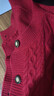恒源祥羊毛衫女春秋針織開(kāi)衫女外穿2024年新款百搭短款洋氣寬松毛衣外套 紅色 3XL 【建議140-155斤】 曬單實(shí)拍圖