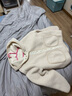唐獅2025秋女凈色小V領(lǐng)假兩件長(cháng)袖T恤 曬單實(shí)拍圖