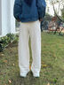 都市麗人糯米褲子女2025新款冬季加絨加厚女褲高腰直筒一體絨闊腿褲休閑褲 曬單實(shí)拍圖