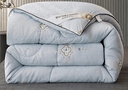 La Chapelle全棉蠶絲被子冬季100%桑蠶絲冬天6-8斤冬被加厚保暖雙人棉被春秋 納米抗菌-藍【加厚純棉/蓄熱保暖】 180x220cm 8斤冬被+品牌包裝袋 曬單實(shí)拍圖