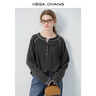 VEGA CHANG長(cháng)袖T恤女2026年春新款通勤時(shí)尚針織寬松上衣ins潮 深花灰 XL 曬單實(shí)拍圖