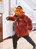 左西男童羽絨服冬季加厚拜年服2025新款兒童三防連帽外套 紅色 140 曬單實(shí)拍圖