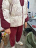 啄木鳥(niǎo)（TUCANO）羽絨棉服套裝女2025冬季新款短款棉衣外套女加絨休閑褲兩件套 紅色棉衣+紅色褲子兩件套 XL 建議110-120斤 曬單實(shí)拍圖