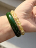 和田玉碧玉手鐲菠菜綠玉鐲和田玉色真玉老人鐲子送媽媽長(cháng)輩禮物 祖母綠 57-58 適合100-115斤 送證書(shū)禮盒 曬單實(shí)拍圖