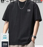 JEEP SPIRIT吉普重磅短袖T恤男夏季純棉五分袖寬松大碼可定制上衣男 黑色 XL 曬單實(shí)拍圖