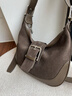 單肩包秋冬磨砂皮女包感腋下包包女大容量通勤時(shí)尚斜挎包跨境 棕色 曬單實(shí)拍圖