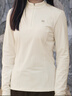 KOLON SPORT/可隆戶(hù)外吸濕速干T恤 女士S-FUNCTIONAL半拉鏈長(cháng)袖上衣 LKZT6SN026-CR 奶油白 S 160/84A 曬單實(shí)拍圖