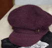 羽雅曼帽子女冬季中老年保暖兔毛帽老年人毛線(xiàn)帽圍巾送媽媽的生日禮物 深紫-兔毛帽 曬單實(shí)拍圖