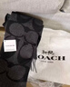 蔻馳（COACH）【年終奢品】 女士LOGO印花時(shí)尚潮流圍巾禮物送女生禮物 黑色CU807BLK 曬單實(shí)拍圖