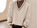 她享半高領(lǐng)針織衫女百搭上衣假兩件針織打底衫秋冬毛衣女T143Z3020 曬單實(shí)拍圖