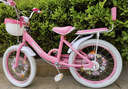 永久兒童自行車(chē)3-8歲小孩腳踏單車(chē)寶寶中大童女孩公主款童車(chē) 【升級-白胎】小貓粉+護具禮包 14寸 曬單實(shí)拍圖