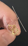 六福珠寶黃金耳釘鏤空愛(ài)心足金心形生日禮物女 計價(jià)G01G0026DS 約0.78克 曬單實(shí)拍圖