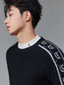 卡賓（CABBEEN）【LOGO織帶】卡賓長(cháng)袖圓領(lǐng)保暖毛衣男裝2025秋季新款肌理提花線(xiàn)衫 煤黑色01 L /175/50 曬單實(shí)拍圖