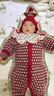 babylove嬰幼兒針織連體衣秋冬羊毛保暖長(cháng)袖哈衣爬服復古文藝法式圣誕衣服 曬單實(shí)拍圖