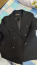 黛維亞高端西裝套裝女時(shí)尚顯瘦西服外套女士職業(yè)裝修身商務(wù)正裝 黑色西裝+闊腿褲 厚款 XL （115-125斤） 曬單實(shí)拍圖
