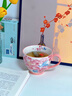 RICH YOUR HOME德國品質(zhì)陶瓷馬克杯女生喝水杯子家用早餐杯女士專(zhuān)用茶杯咖啡杯 三月桃花-桃花紅 曬單實(shí)拍圖