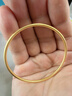 老鳳祥素圈古法黃金手鐲女足金999金鐲子三金結婚生日情人節禮物送女友 【中空加厚】金重約：7.2g 56圈口 曬單實(shí)拍圖