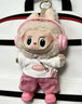 新款labubu拉布布娃娃娃衣毛絨公仔套裝高能3.0搪膠公仔掛件禮物 粉耳機+粉T恤倆件套+粉鞋+粉相機（買(mǎi)衣服送17cm娃娃） 曬單實(shí)拍圖