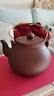 松林外 紫砂燒水壺宜興原礦老紫泥電熱煮水壺大容量煮茶器家用茶爐 福桃燒水壺 曬單實(shí)拍圖