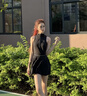 天使季節無(wú)袖網(wǎng)球裙絕美連衣裙女2026春夏新款羽毛球服網(wǎng)球服運動(dòng)裙子套裝 純黑色 （后背鏤空 送打底褲） S 曬單實(shí)拍圖