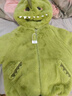 迪士尼（Disney）兒童外套男童加絨加厚秋冬裝可愛(ài)小恐龍衣服帶尾巴寶寶皮草毛毛衣 綠色 80 cm 曬單實(shí)拍圖