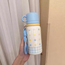 萊樞匯保溫杯316不銹鋼可愛(ài)新款女生高顏值雙飲學(xué)生兒童水杯便攜吸管杯 藍白 500ml 曬單實(shí)拍圖
