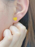 妙聚福四葉草黃金耳釘方糖耳環(huán)耳飾直釘一對9999足金包銀送女友老婆禮物 黃金愛(ài)心方糖耳釘一對 【足金+硬金工藝】 金重0.4克 曬單實(shí)拍圖