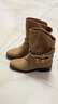 CHARLES&KEITH平底仿麂皮可翻折短靴堆堆靴生日禮物送女友CK1-90580215 Camel駝色 36 （230） 曬單實(shí)拍圖