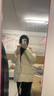 素羽輕羅羽絨服女中長(cháng)款冬2025年新款韓版加厚寬松面包服學(xué)生外套上衣女裝 米白色 M 曬單實(shí)拍圖