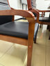 海艾珈實(shí)木老板椅辦公椅職員椅實(shí)木大班椅帶扶手培訓椅皮革班前椅 橡木 曬單實(shí)拍圖