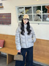 美力城暖天鵝羽絨服女裝短款極地鵝絨百搭保暖外套 銀灰色 M 曬單實(shí)拍圖