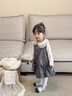班喜迪女童連衣裙春裝2026新款洋氣女寶寶公主裙春秋背心裙套裝兒童裙子 韓灰 90 曬單實(shí)拍圖