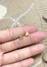 中國黃金（CHINA GOLD）黃金耳釘女士足金碎碎冰三角形耳飾新年節生日禮物送女朋友老婆 碎碎冰三角耳釘  約0.5g 曬單實(shí)拍圖
