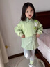 G.duck小黃鴨女童春秋裝套裝2026新款兒童寶寶秋季假兩件衛衣初秋兩件套 綠色 衣服+褲子 110 cm 曬單實(shí)拍圖