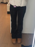 美麗衣櫥（BEAUTIFUL WARDROBE）高腰微喇修身牛仔褲加絨女2025秋冬新款彈力喇叭長(cháng)褲顯瘦簡(jiǎn)約褲子 曬單實(shí)拍圖