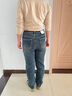 森馬（Semir）牛仔褲女冬加絨做舊長(cháng)褲女生保暖顯腿長(cháng)ins潮直筒褲103724124011 曬單實(shí)拍圖