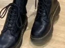 回力（Warrior）官方馬丁靴女鞋秋冬季英倫風(fēng)女士高幫厚底增高工裝短靴子女黑色38 曬單實(shí)拍圖