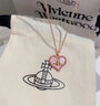薇薇安·威斯特伍德（Vivienne Westwood）西太后項鏈愛(ài)心貝母毛衣鏈簡(jiǎn)約輕奢鎖骨鏈送女友情人節禮物 粉色貝母 曬單實(shí)拍圖