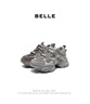 百麗（Belle）機能風(fēng)拼接老爹鞋女2026春新商場(chǎng)同款厚底增高休閑鞋F1H1DAM6 灰色 37 曬單實(shí)拍圖