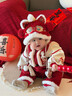 優(yōu)奇嬰兒拜年服冬裝連體衣寶寶新年衣服冬季新生幼兒冬天保暖喜慶棉服 紅色喜慶拜年服+帽子 80cm 曬單實(shí)拍圖