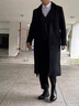 黑色羊毛呢大衣男2025年秋冬新款歐美經(jīng)典長(cháng)款修身商務(wù)百搭外套男 灰色 4XL 曬單實(shí)拍圖