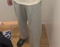優(yōu)衣庫合作款男女裝寬松運動(dòng)長(cháng)褲/褲腳抽繩衛褲常規款482314 03 灰色 M 曬單實(shí)拍圖