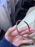 輕奢小眾高級感金色鈦鋼手鐲女素圈手鐲手鏈不色潮飾品跨境 玫瑰金-滿(mǎn)天星手鐲 曬單實(shí)拍圖