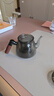 美斯尼 茶壺玻璃泡茶壺 加厚耐熱煙灰色玻璃泡茶器木柄功夫茶具 墨色木柄壺 曬單實(shí)拍圖