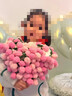 玫瑰花束毛毯子成品手工編織花朵披肩送女朋友閨蜜媽媽生日禮物 漸變粉【無(wú)燈】52朵-直徑120cm（精美禮盒） 曬單實(shí)拍圖
