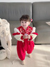 班喜迪嬰兒衣服冬裝嬰幼兒連體衣夾棉國風(fēng)女寶寶百天周歲禮服過(guò)年拜年服 紅色 90cm 曬單實(shí)拍圖
