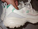 斯凱奇（Skechers）摩卡熊女鞋厚底老爹鞋學(xué)院風(fēng)增高透氣運動(dòng)小白鞋150231 曬單實(shí)拍圖